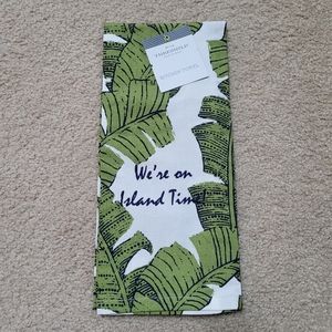 NWT Threshold "We're on Island Time" Kitchen Hand Towel
